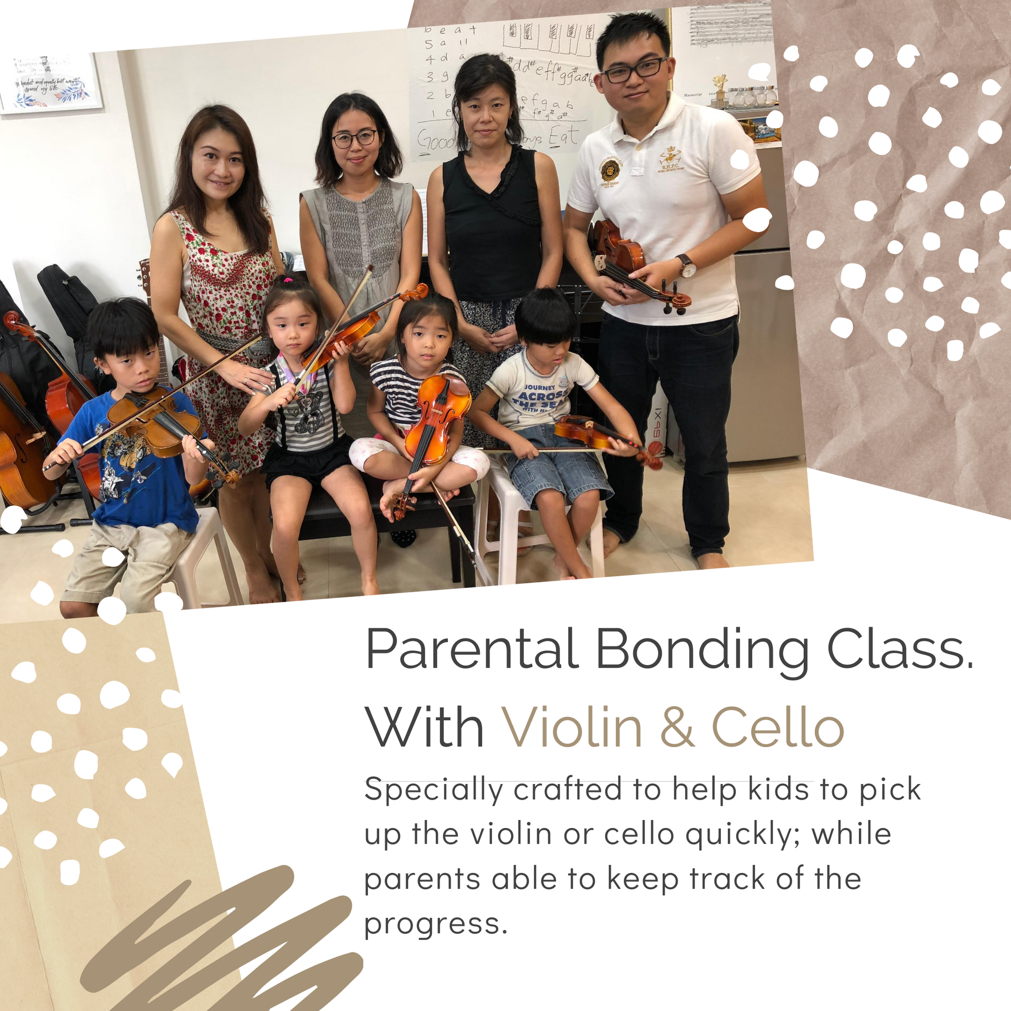 Parental-Kids Bonding with Violin & Cello Class (includes FREE Cello/Violin rental !)